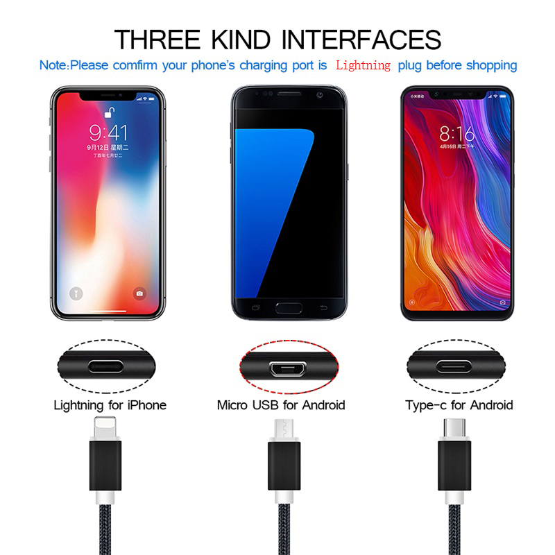 iphone Data Cables Fast Charging data line For iphone Nylon charging cables Charger Cable