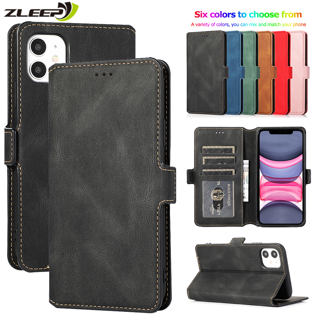 Luxury Flip Wallet Cards Leather Case for iPhone 11 Pro XS Max XR X 6 6s 7 8 Plus SE 2020 Cover