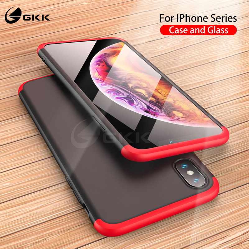 Case for iPhone 11 Pro X XS Max XR 7 8 Plus 360 Full Protection Anti-knock 3 in 1 Hard Matte Cover