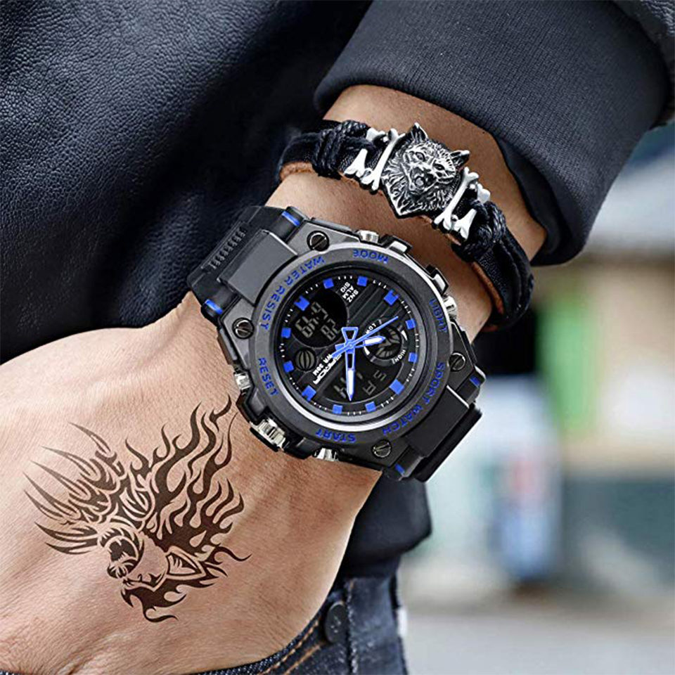 Military Watches Outdoor Sports Watches  LED Stopwatches Waterproof Digital Analog Watches