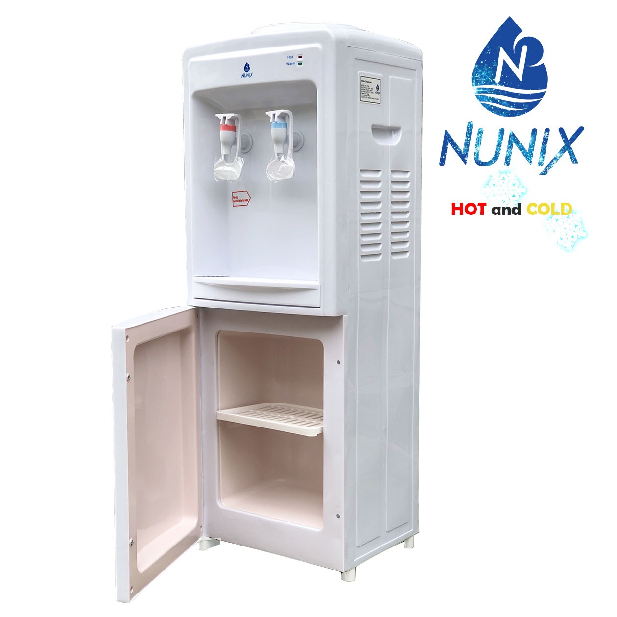 Nunix Hot and Cold Free Standing Water Dispenser-White R5C 1 Year Warranty