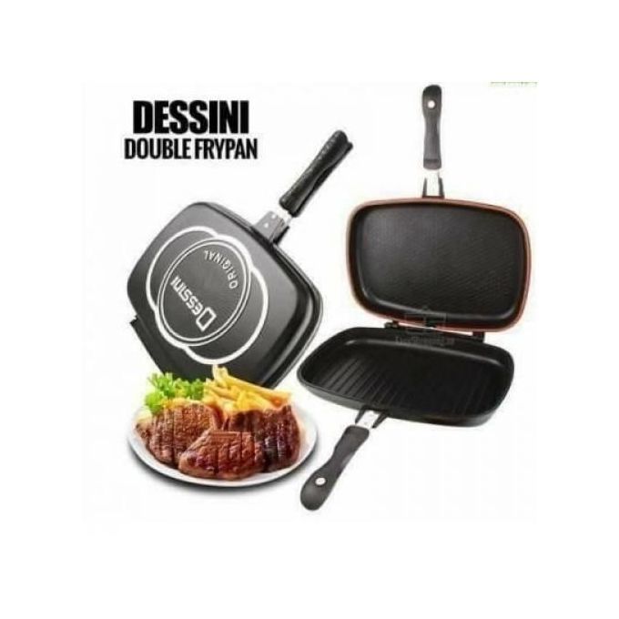 Dessini 36cm Non-stick Double-sided Grill Pan-BEST NON-STICK &amp; ECO-FRIENDLY CERAMIC EXTERIOR