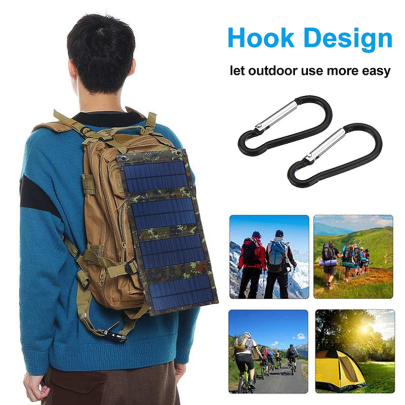 Portable Foldable Solar Panel Charger Kit for Cell Phone Tablet Laptop Outdoor Work Camping