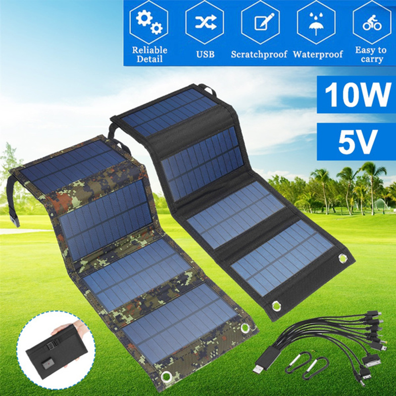 Portable Foldable Solar Panel Charger Kit for Cell Phone Tablet Laptop Outdoor Work Camping