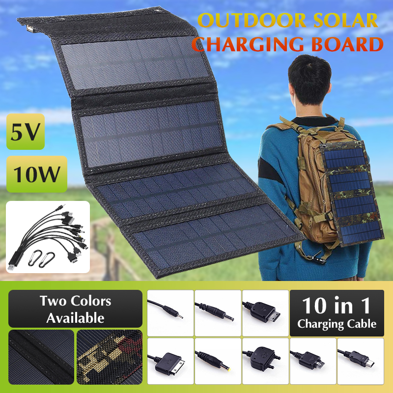 Portable Foldable Solar Panel Charger Kit for Cell Phone Tablet Laptop Outdoor Work Camping
