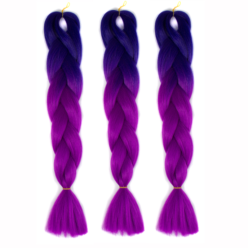 BL African Fashion Gradient Color braid hair African Women Wigs 60 Colors For Choice 3 Strips/ Set