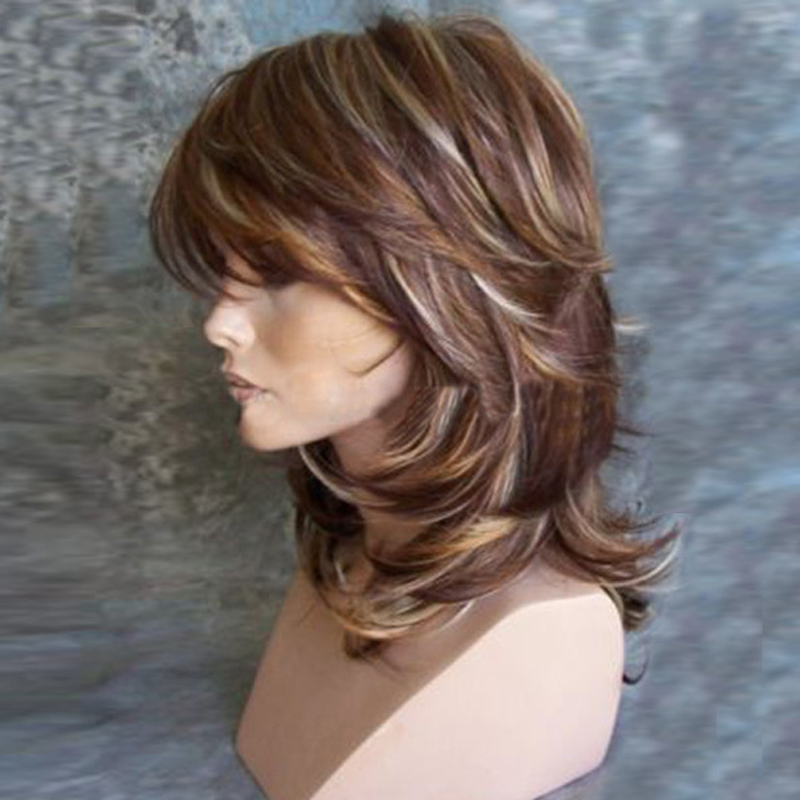 BL Fashion Women Wigs New Mixed-Colour Gradient Ladies Long Wavy Curly Hair New Hot-Sales 1 Pc/Set