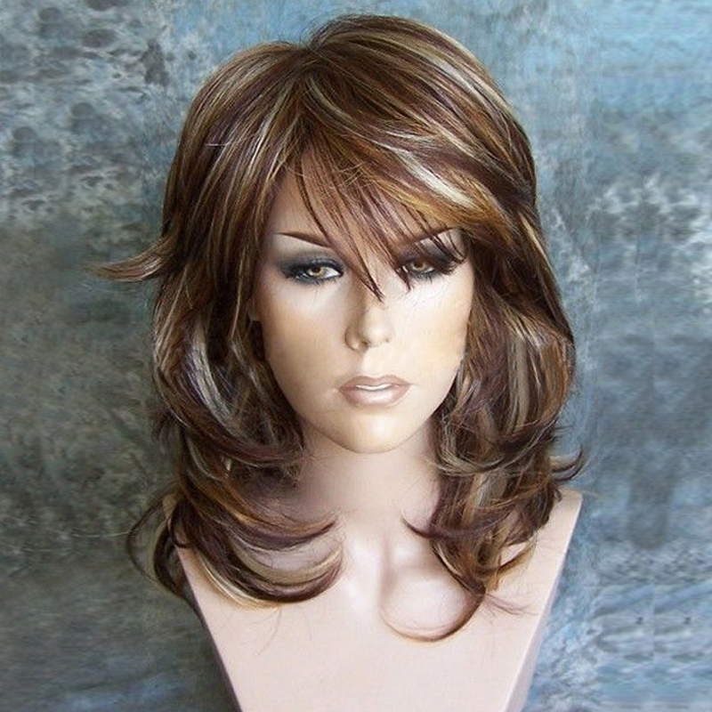 BL Fashion Women Wigs New Mixed-Colour Gradient Ladies Long Wavy Curly Hair New Hot-Sales 1 Pc/Set