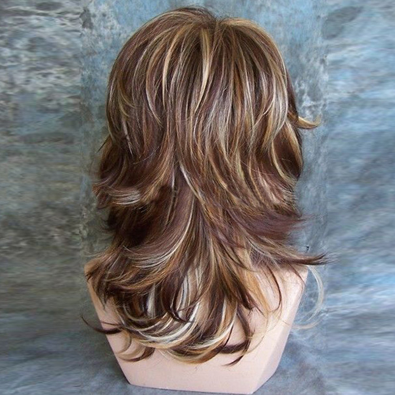 BL Fashion Women Wigs New Mixed-Colour Gradient Ladies Long Wavy Curly Hair New Hot-Sales 1 Pc/Set