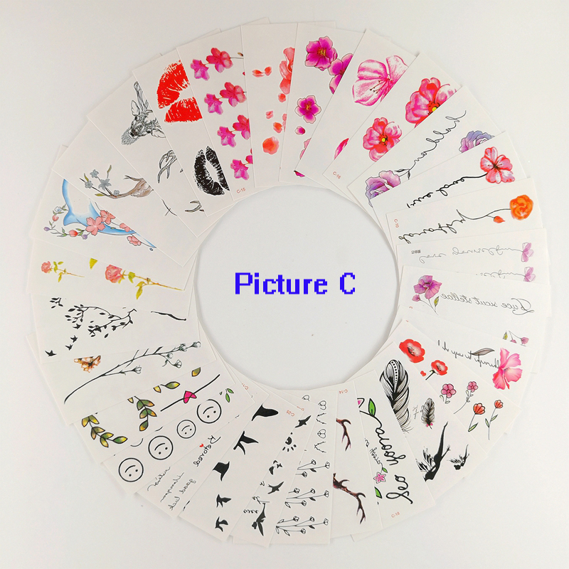 BL 60Pcs Men And Women Waterproof Tattoos Stick Permanent Simulation Paste Sexy Tattoo Sticker Tatoo