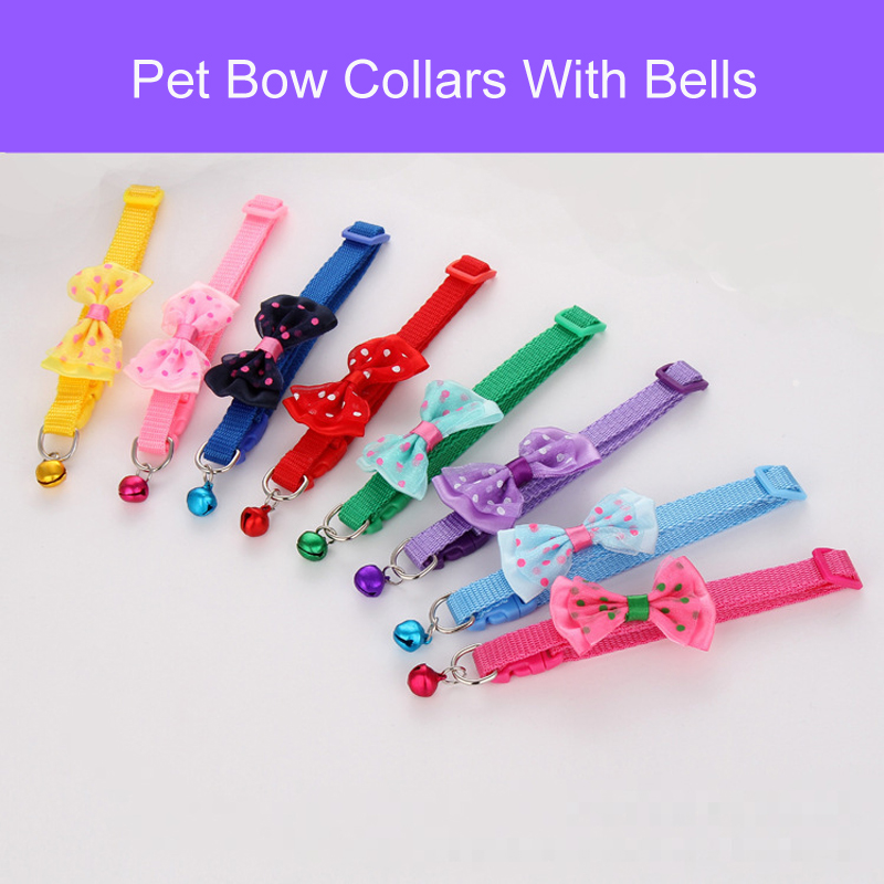 BL 3Pcs Pet's Bow Collar With Bell Dog Collar Cat Bell Collar Creative Pet Collar Pets Supplies