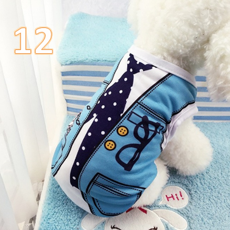 BL 1Pc Dog Vest Cool Pet Clothes Cat Vest Pet Print Strap Shirt Clothing Cute Breathable Pet Shirts