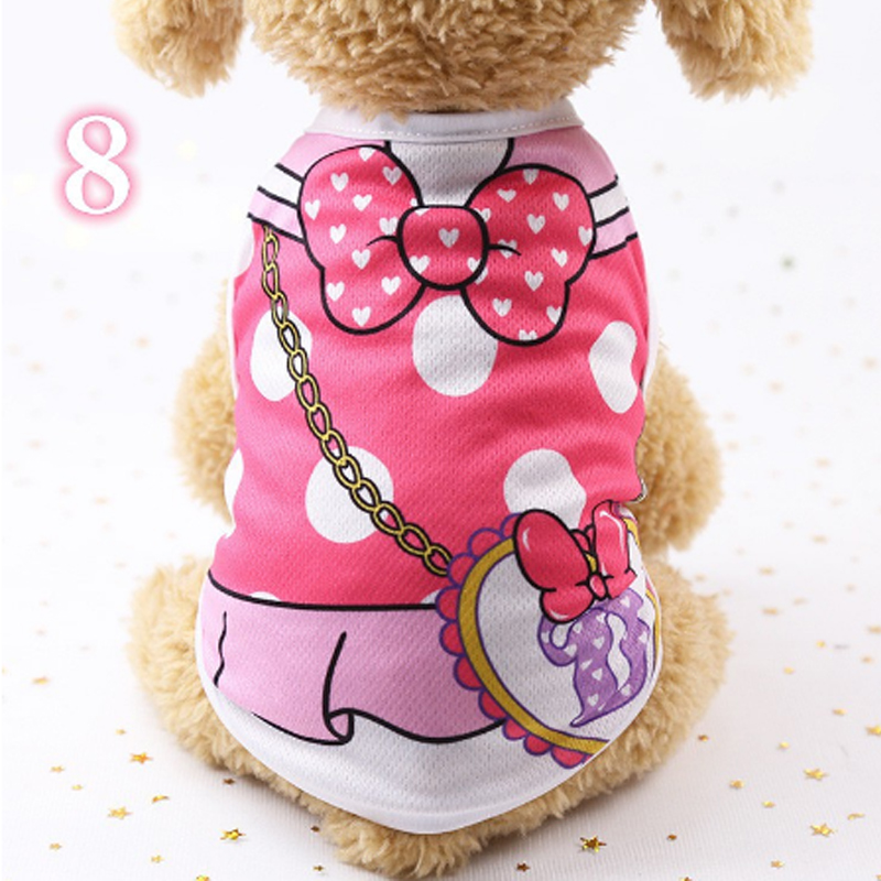 BL 1Pc Dog Vest Cool Pet Clothes Cat Vest Pet Print Strap Shirt Clothing Cute Breathable Pet Shirts