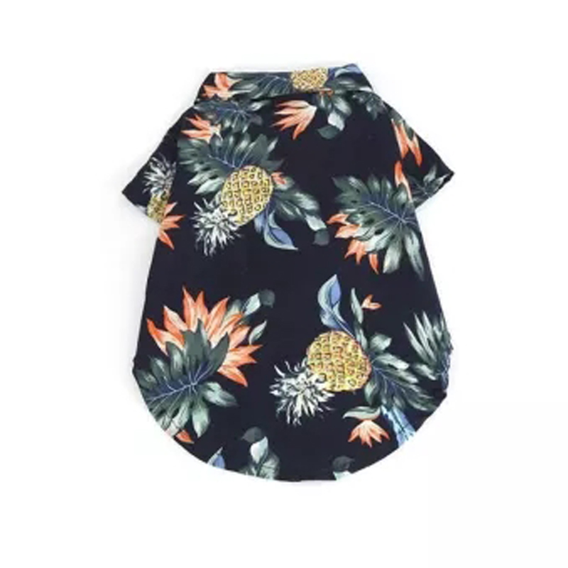 BL Pet Hawaiian Style Pineapple Printed Shirt Cat Dog Short Sleeves Summer Costume Cool Pet Shirts