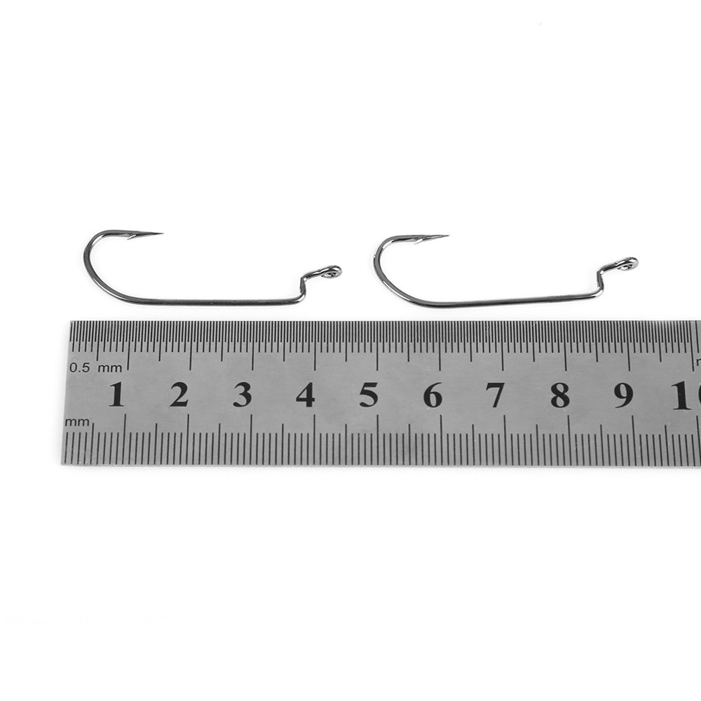LEO 27570 100pcs / Lot Crank Fishing Hook High Carbon Steel Worm Sharp Barbed Fish Tackle