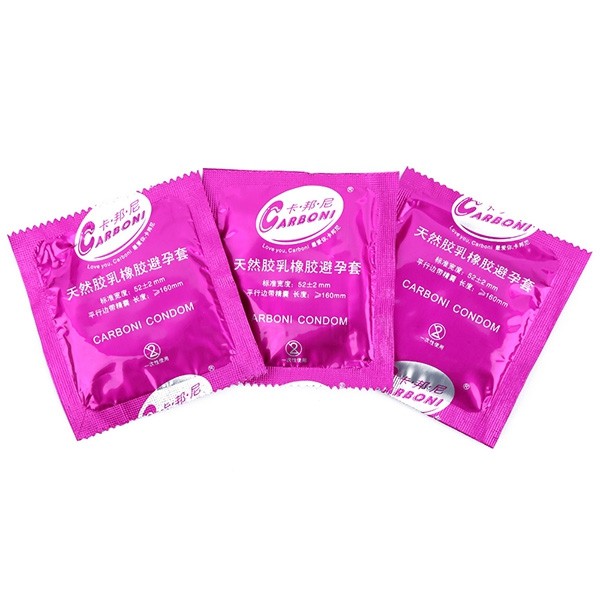 CARBONI Condoms 3pcs Play Particles Lubricant Banana Taste Prevent Pregnancy for Couples view 3