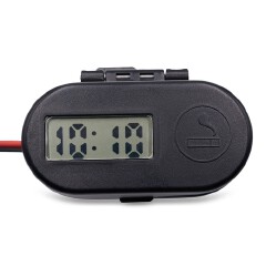 CS - 682A1 Motorcycle Cigarette Lighter USB Charger with Voltmeter Time Display