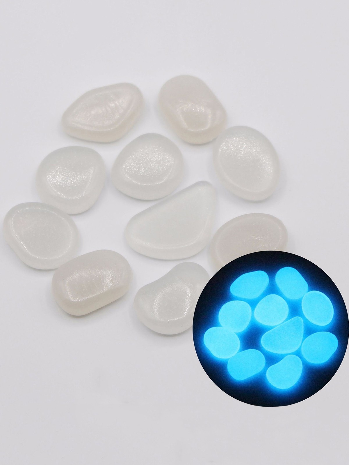 100 Pcs Aquarium Fish Tank Ornaments Luminous Resin Stones