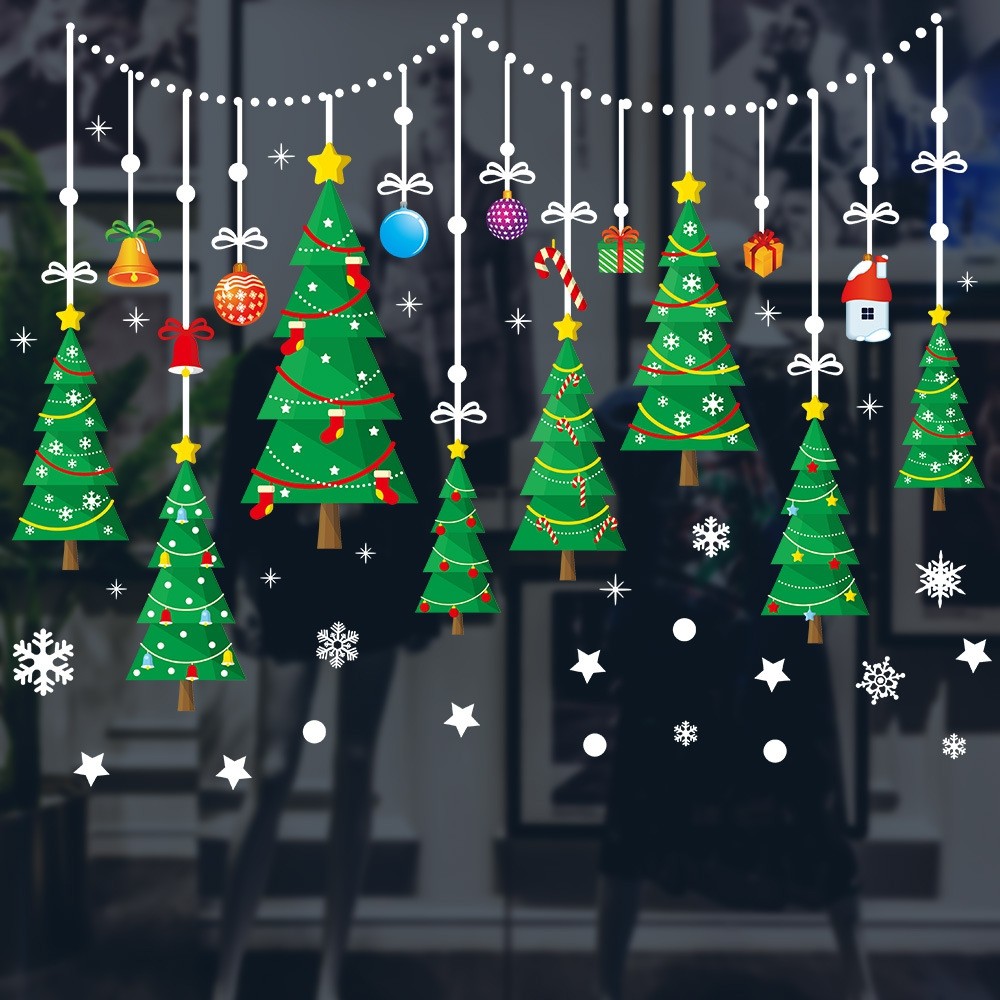 Christmas Snowflake Tree PVC Window Wall Sticker