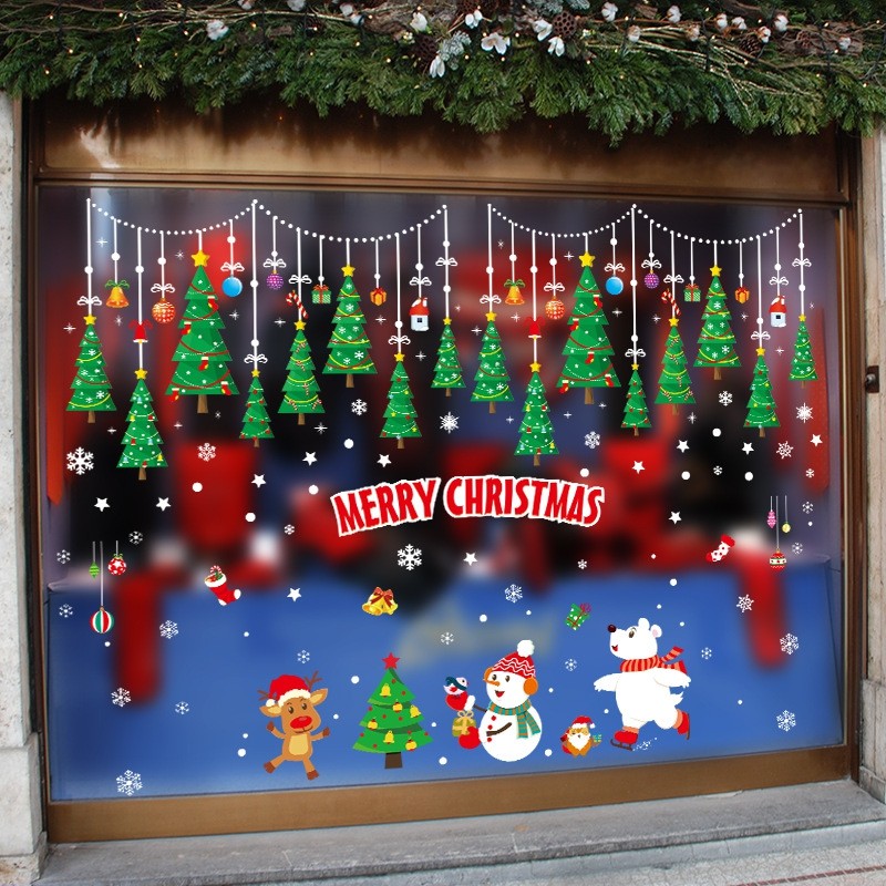 Christmas Snowflake Tree PVC Window Wall Sticker