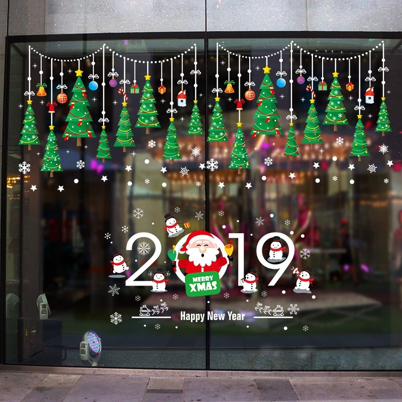 Christmas Snowflake Tree PVC Window Wall Sticker