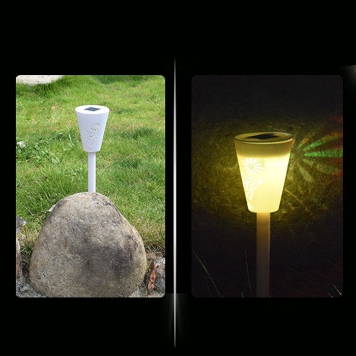 Solar Hollow Lawn Light Butterfly Pattern Garden Floor Lamp