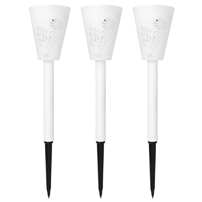 Solar Hollow Lawn Light Butterfly Pattern Garden Floor Lamp