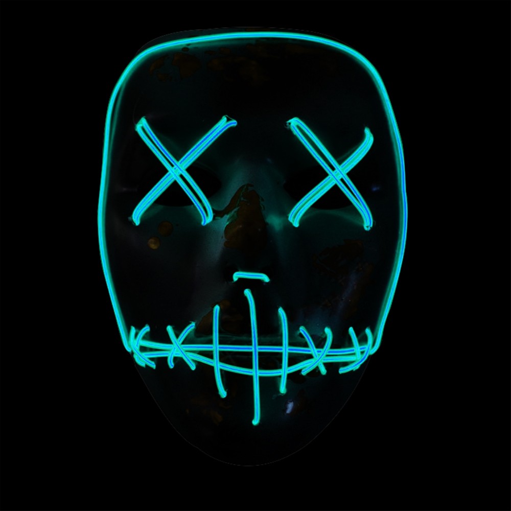 BRELONG Halloween Mask Creative Horror EL Cold Light Fashion Make-up Party