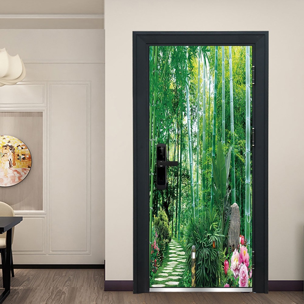 DZMT079 Bamboo Forest View Creative Door Sticker 2pcs