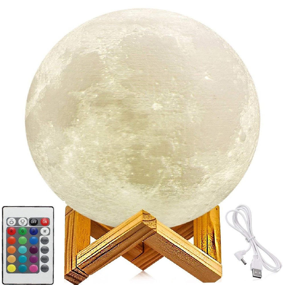 3D Printed Remote Control 16 Colors Moon Style Night Light