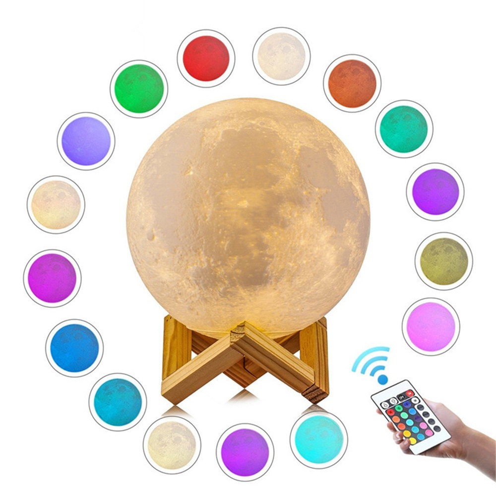 3D Printed Remote Control 16 Colors Moon Style Night Light