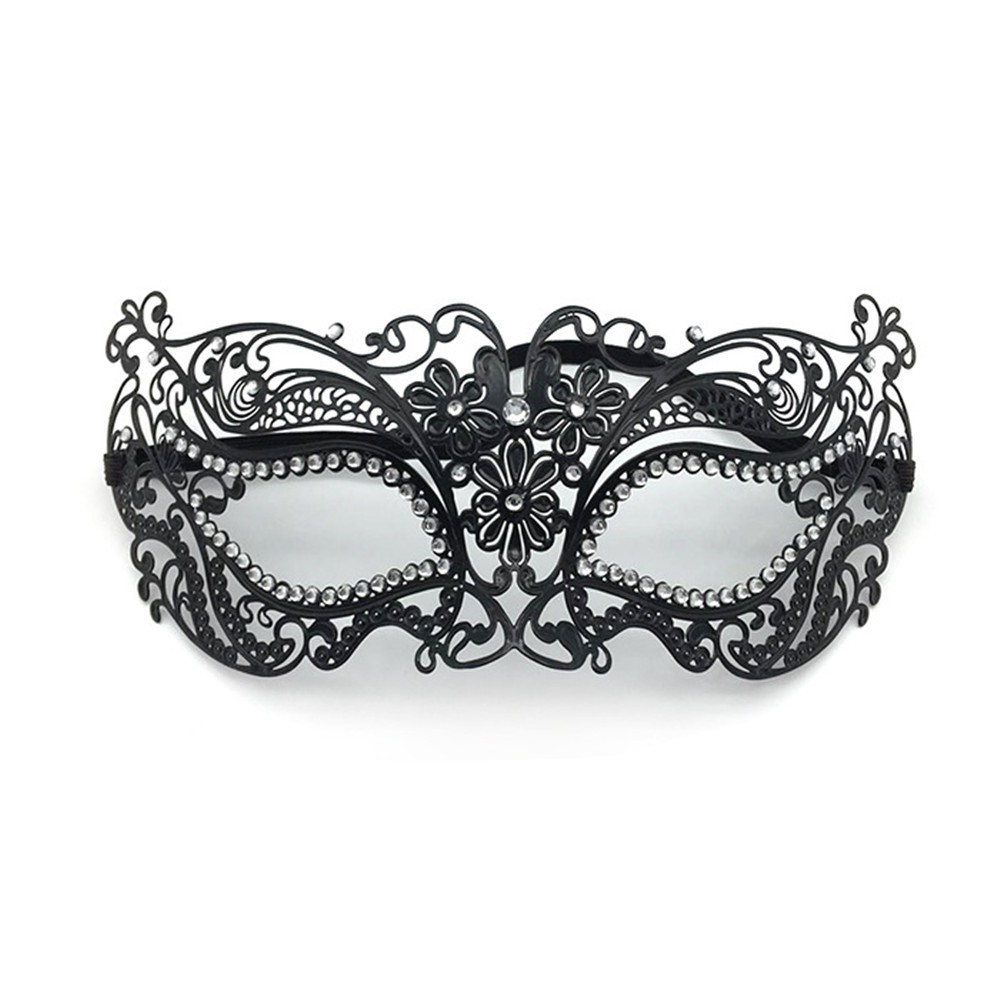 Halloween Masquerade  for beauty Women Metal Mask Shiny  Rhinestone Eye Mask