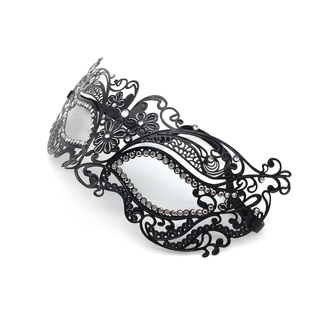 Halloween Masquerade  for beauty Women Metal Mask Shiny  Rhinestone Eye Mask