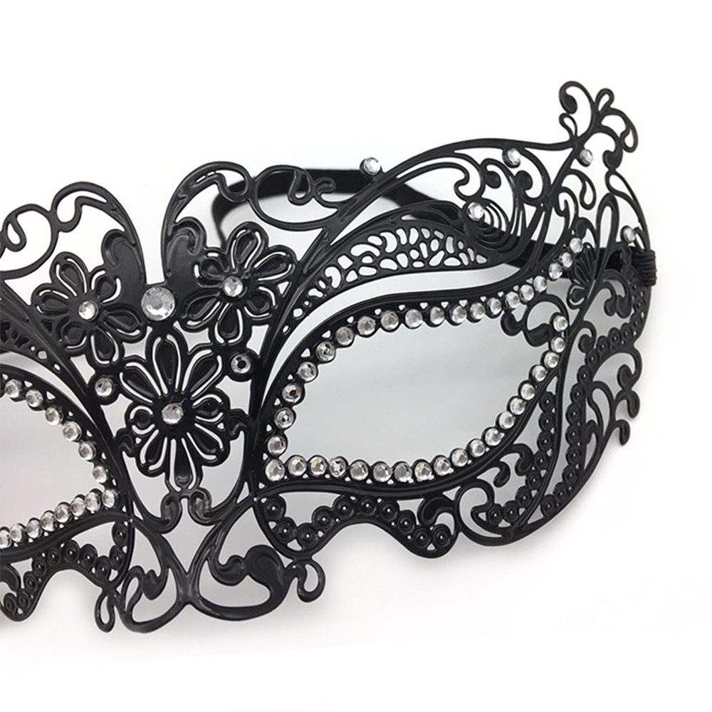 Halloween Masquerade  for beauty Women Metal Mask Shiny  Rhinestone Eye Mask