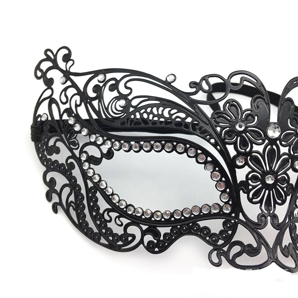 Halloween Masquerade  for beauty Women Metal Mask Shiny  Rhinestone Eye Mask