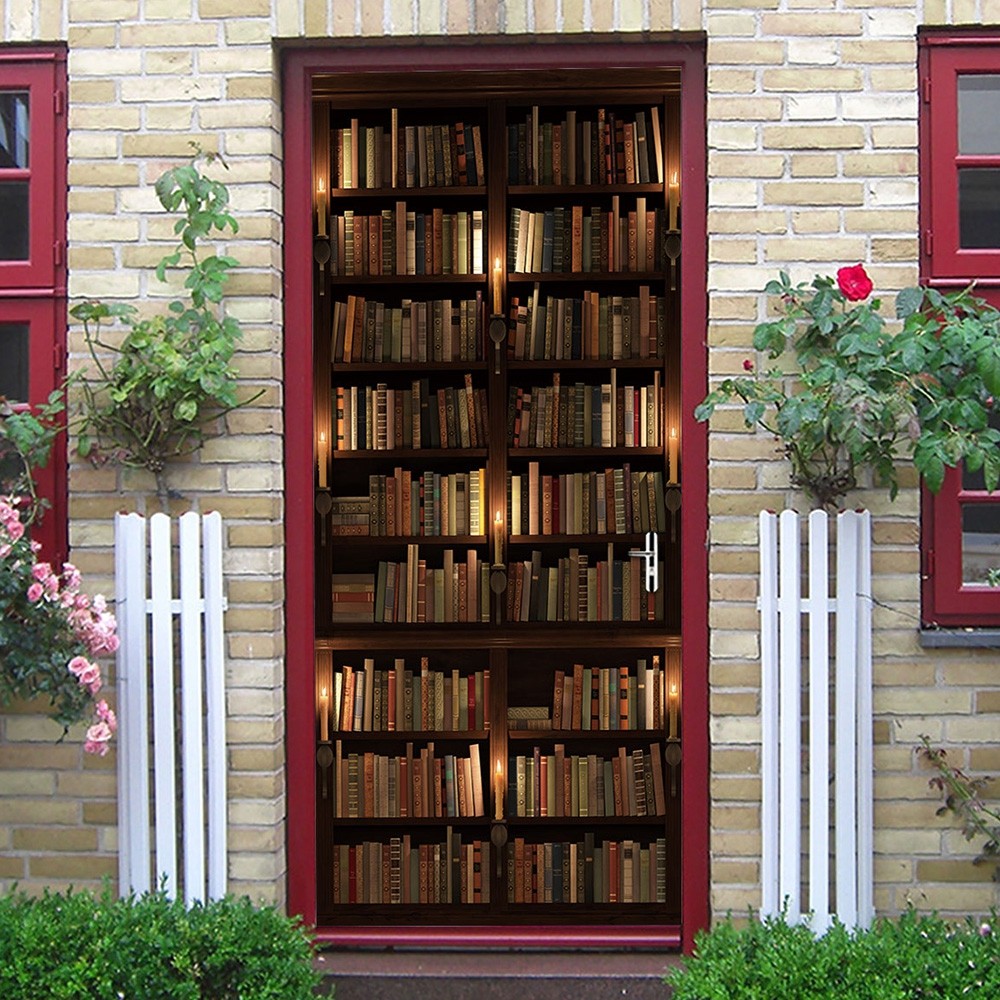 DZMT061 Book Marine Creative 3d Stereo Door Wall Sticker 2pcs
