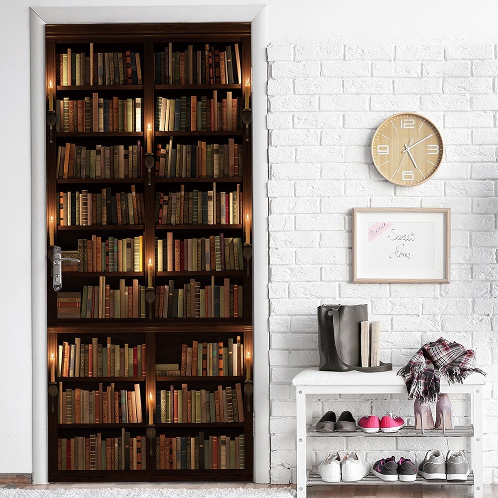 DZMT061 Book Marine Creative 3d Stereo Door Wall Sticker 2pcs