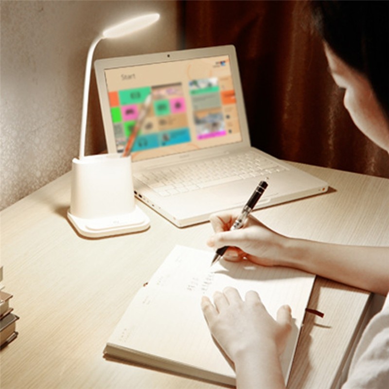4-IN-1 USB Rechargeable LED Desk Lamp Touch Dimming Setting Table Lamp for Children Kids Reading Study Bedroom Living Room