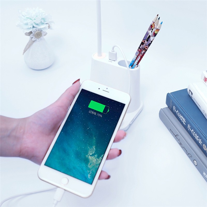 4-IN-1 USB Rechargeable LED Desk Lamp Touch Dimming Setting Table Lamp for Children Kids Reading Study Bedroom Living Room