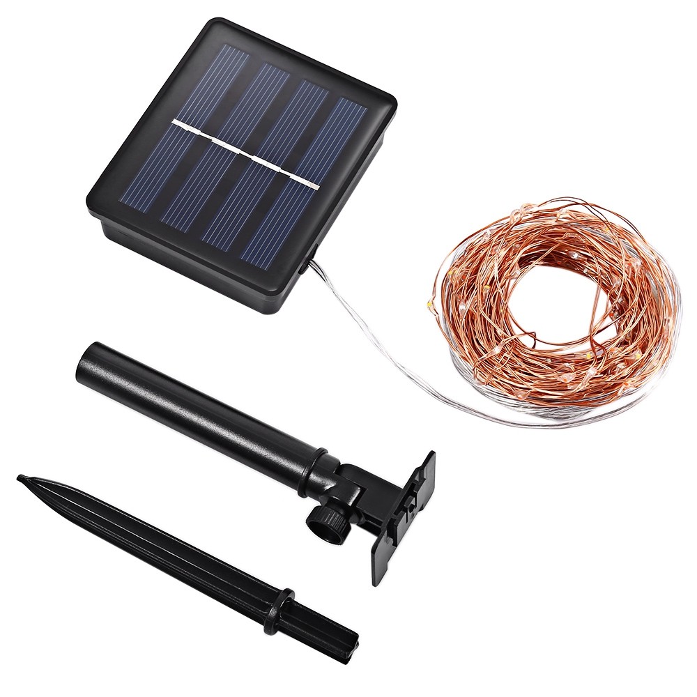 1PC 20M Solar Copper Wire String Light 8MODES LED Fairy String Waterproof Home Yard Christmas Holiday Gareden Decoration