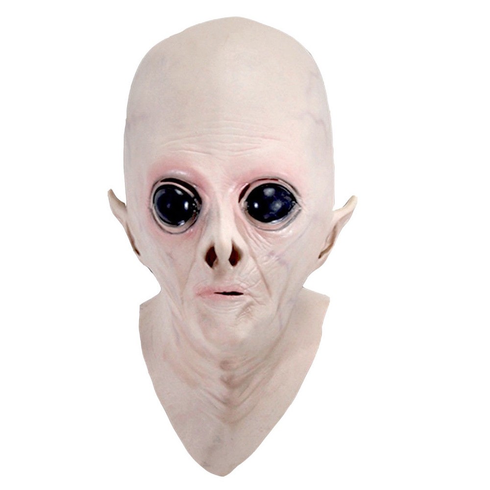 Halloween Creepy Vinyl UFO Alien Head Mask Cosplay Party Supplies
