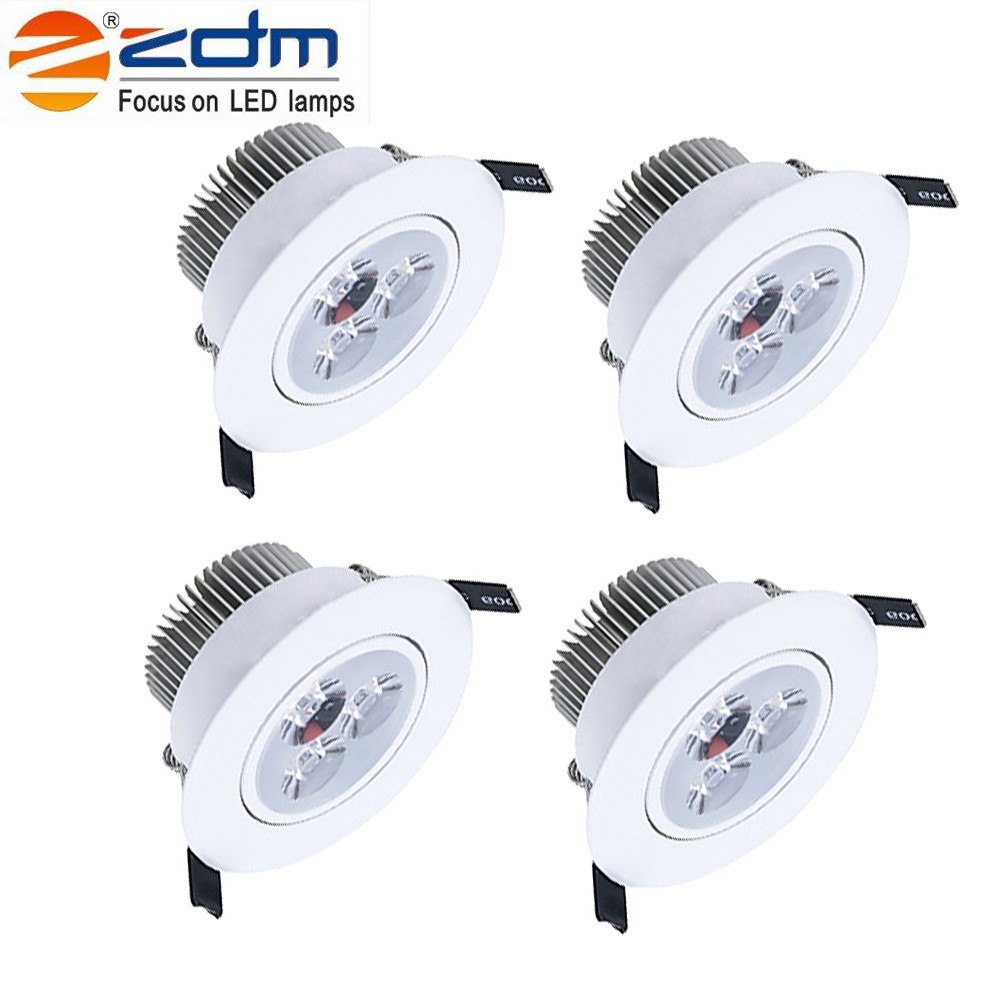 Zdm 4PCS 3X2W 400-450LM Dimmable White Led Ceiling Lamps Warm White/Cool White/Natural White Ac110/220v
