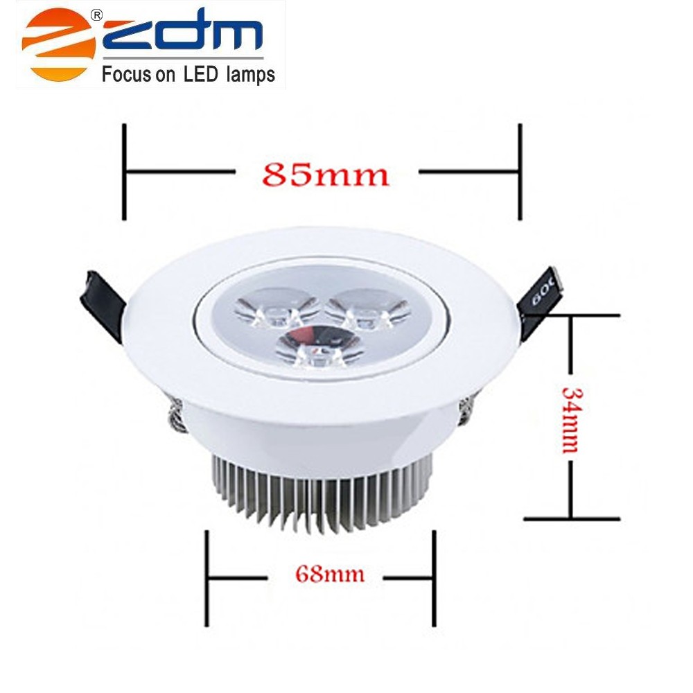 Zdm 4PCS 3X2W 400-450LM Dimmable White Led Ceiling Lamps Warm White/Cool White/Natural White Ac110/220v