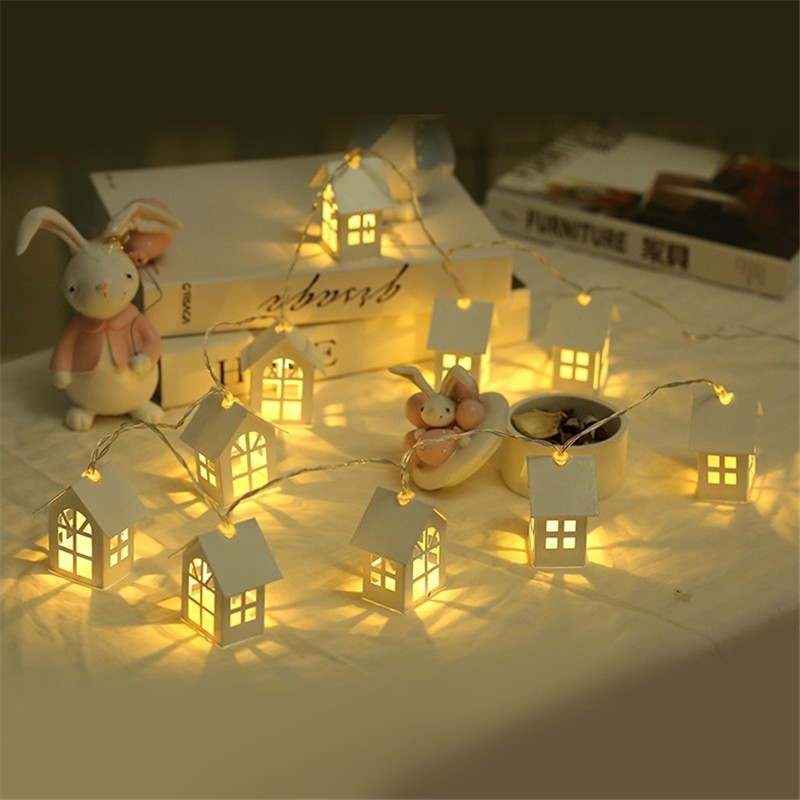 10PCS LED Christmas Tree House Style Fairy Lights Led String Wedding Decoration