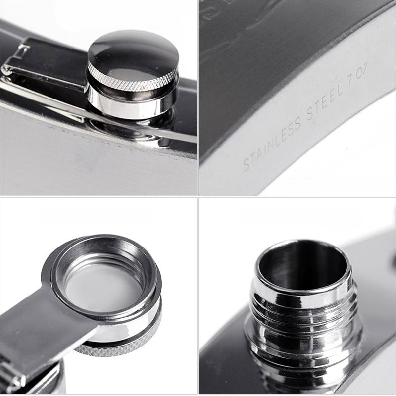 Metal Portable Flagon Stainless Steel Travel Whiskey Alcohol Liquor Male Bottle