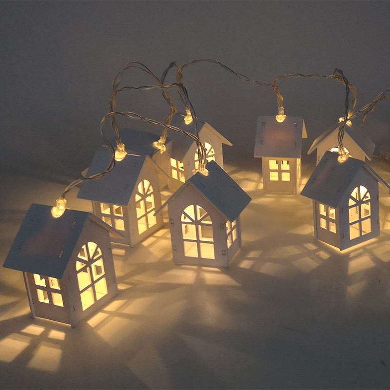 10PCS LED Christmas Tree House Style Fairy Lights Led String Wedding Decoration