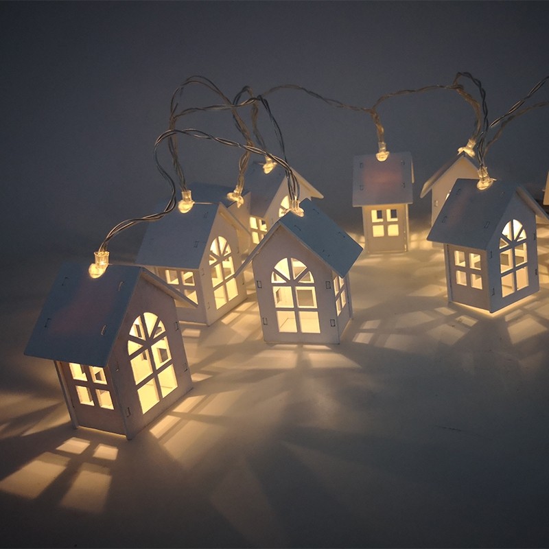 10PCS LED Christmas Tree House Style Fairy Lights Led String Wedding Decoration
