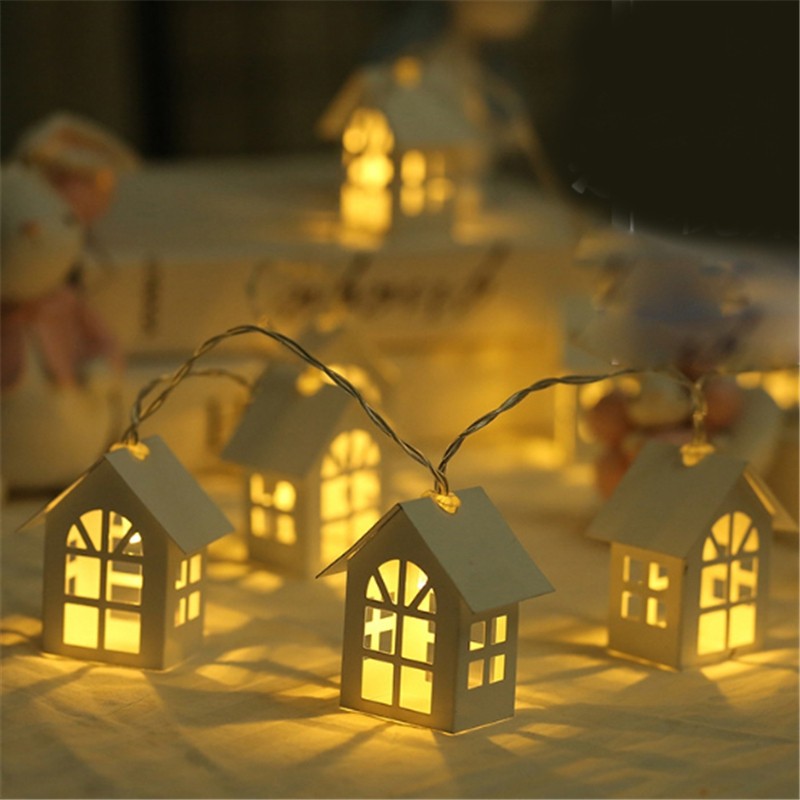10PCS LED Christmas Tree House Style Fairy Lights Led String Wedding Decoration
