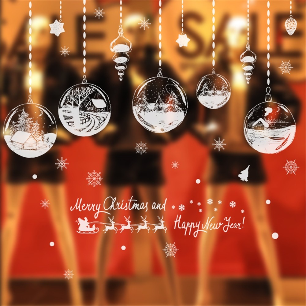 Merry Christmas Window Stickers PVC Wallpaper Household Room Poster Wall Sticke