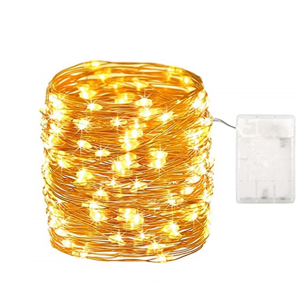 Fairy Lights Battery Operated Waterproof 100 LED 32.8ft String Copper Wire